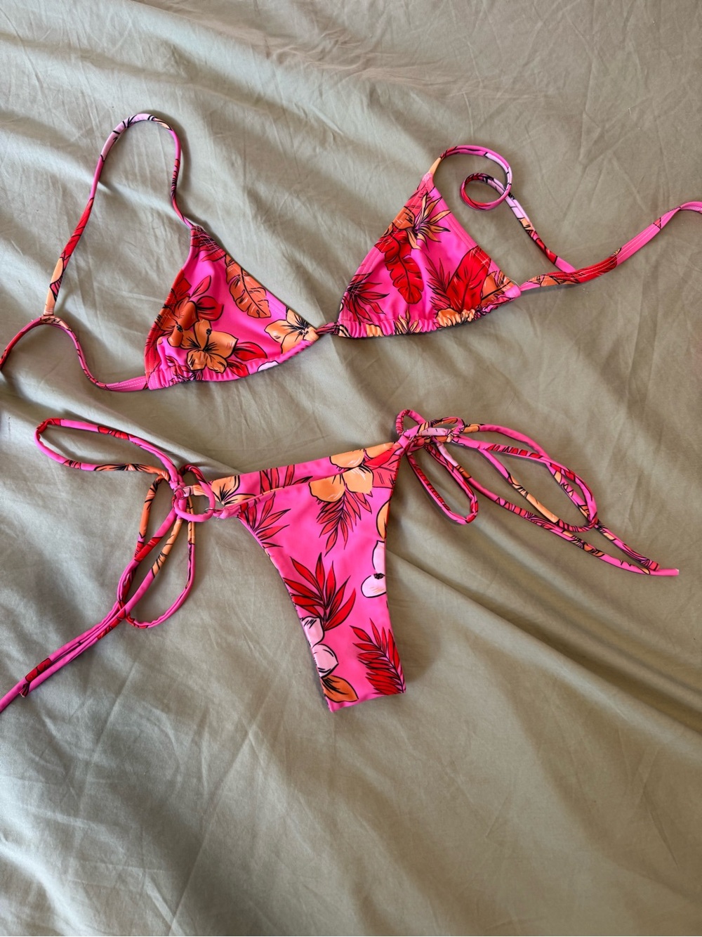 Tropical Print String Bikini